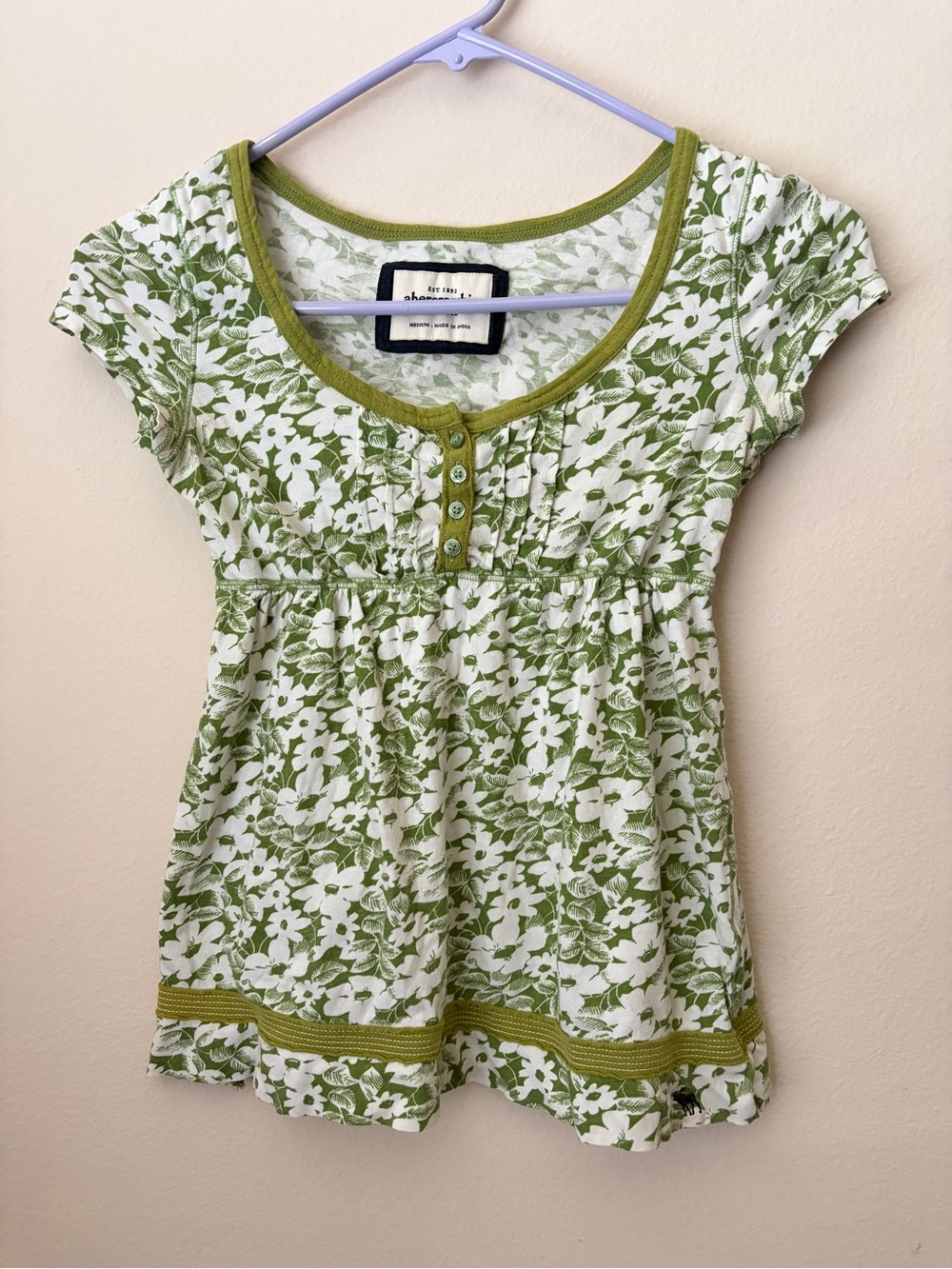 Abercrombie and Fitch Y2k Green Floral Babydoll